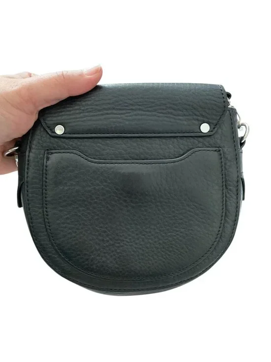 Rag & Bone Mini Flight Black Leather Crossbody Saddle Bag Boho Travel - Picture 4 of 14